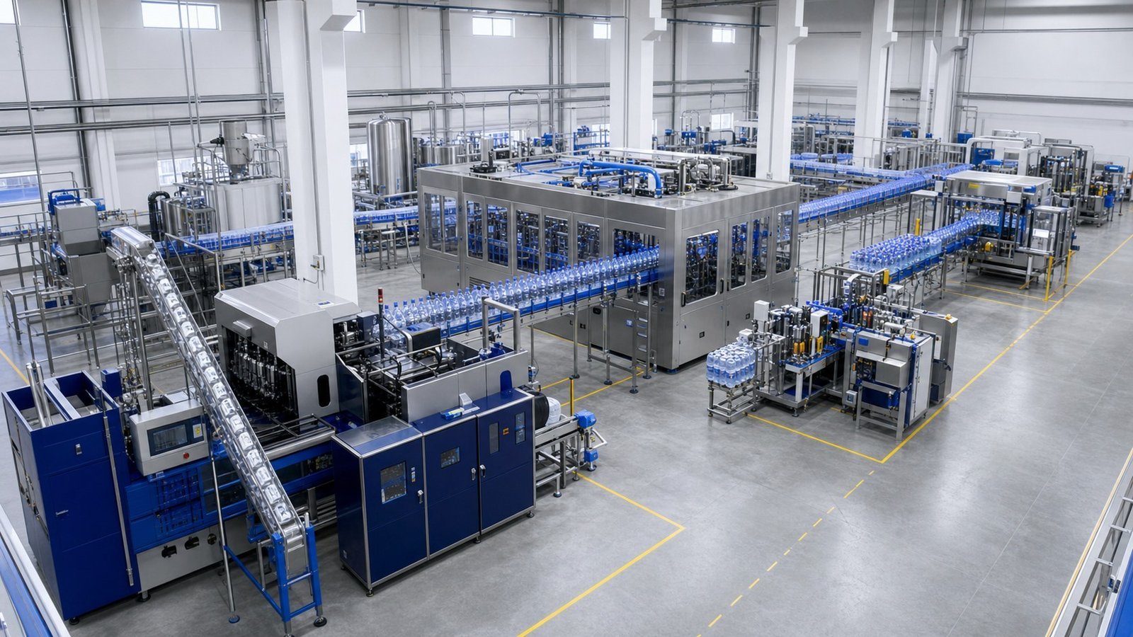 Complete beverage bottling line network context