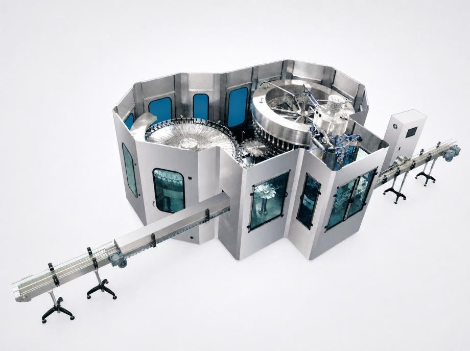 RXGF juice and tea filling machine from the Allot Tech catalog; particle handling requires separate confirmation